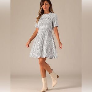 Allegra K Elegant Checkered Dress size XS